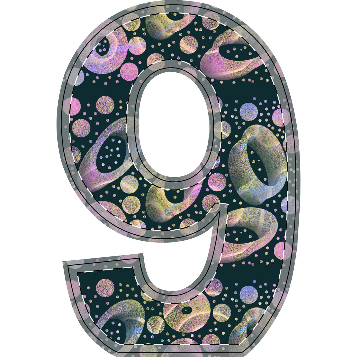 Galactic Polka Dot Wooden Ampersand & Star — Free‑Standing Decorative Accents