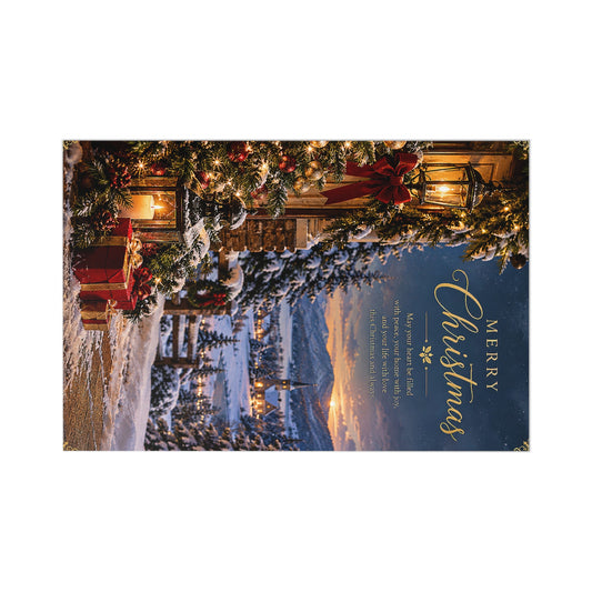 Christmas Postcards (7-Pack) — Merry Christmas Scenic Winter Village Cards