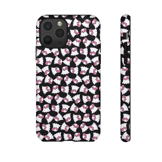 Tough Cases - Cute Pink Ghost Pattern Phone Case