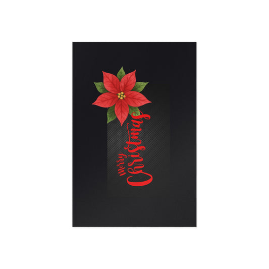 Christmas Poinsettia Postcards — Merry Christmas Fine Art Holiday Cards