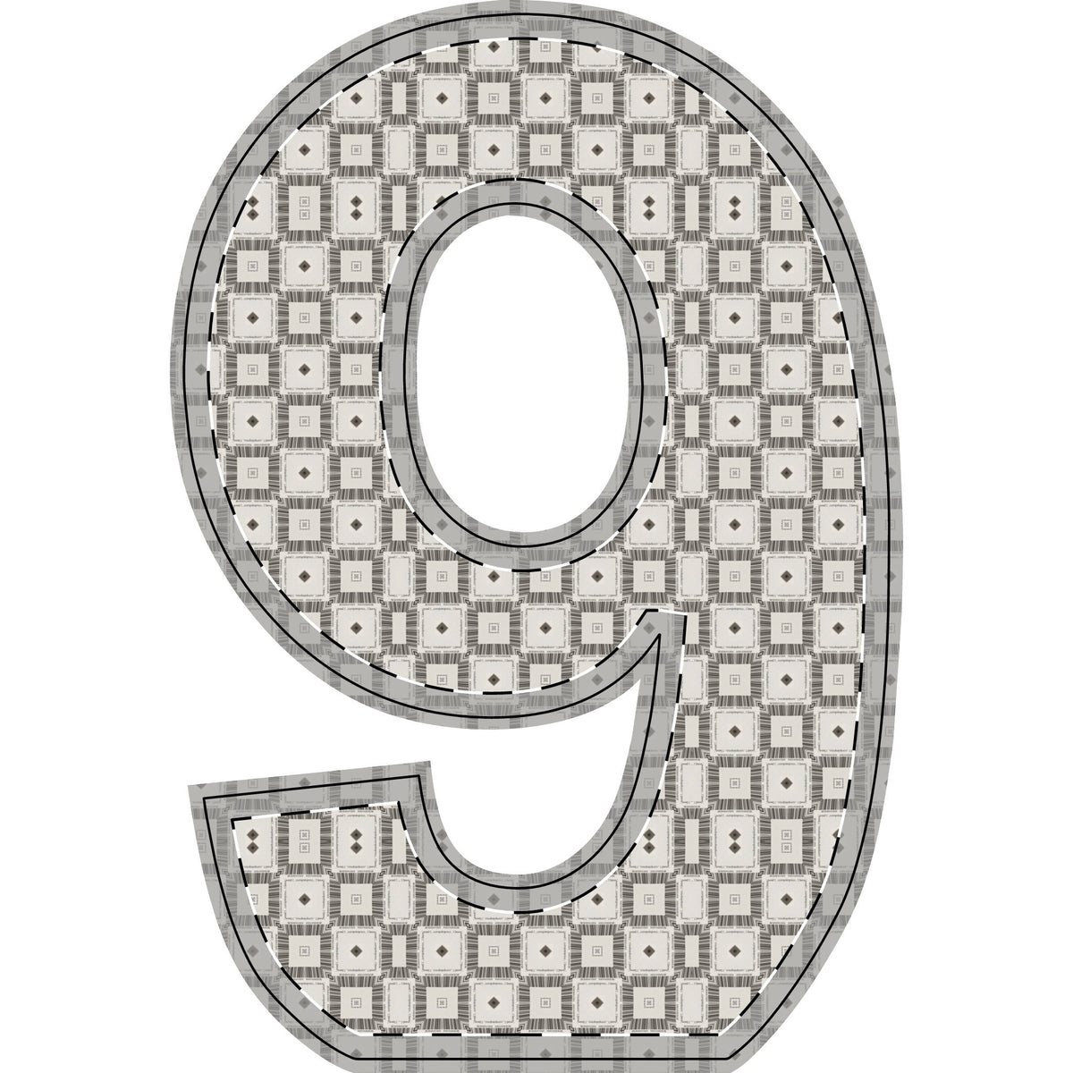 Wooden Ampersand & Star Set — Neutral Plaid Free-Standing Decor