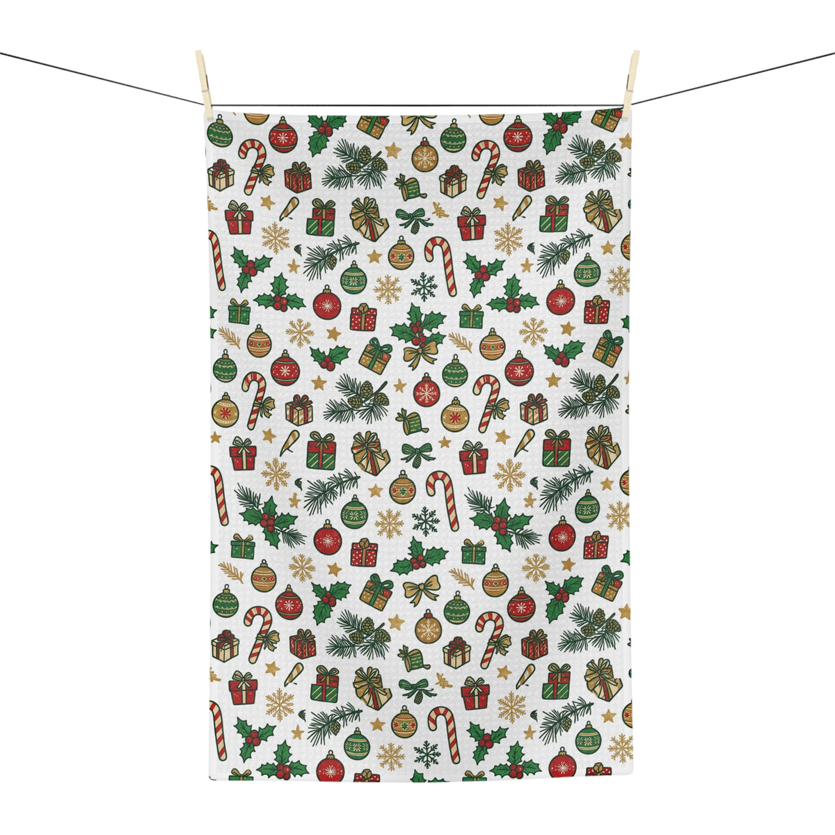 Christmas Motifs Microfiber Tea Towel