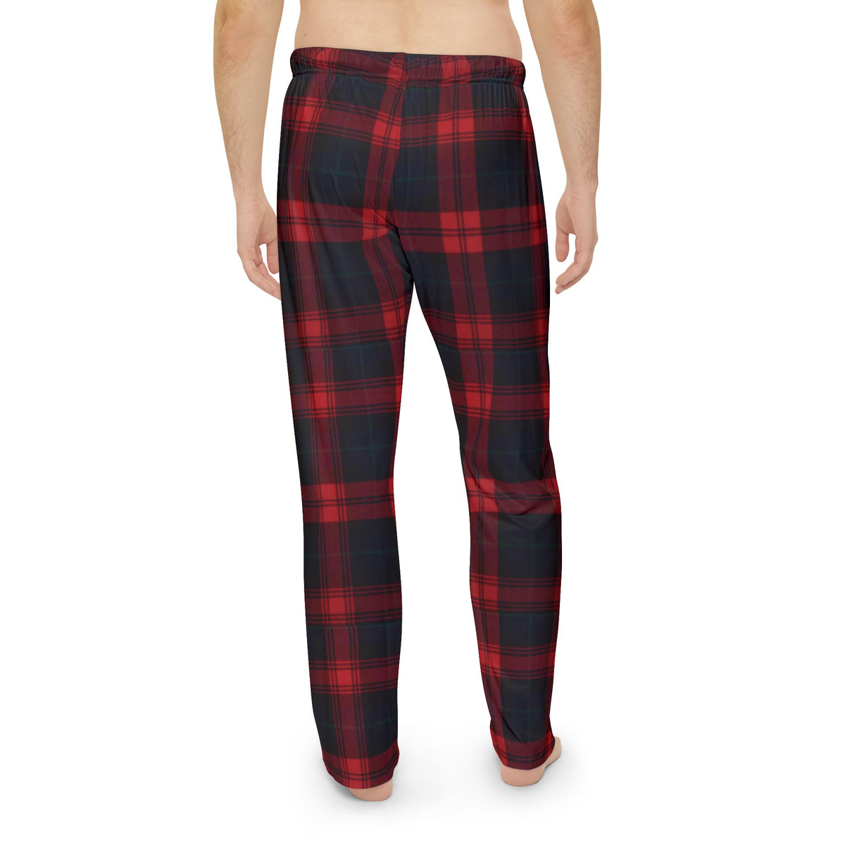 Men’s Red Navy Plaid Pajama Pants — Cozy Flannel Lounge Sleepwear