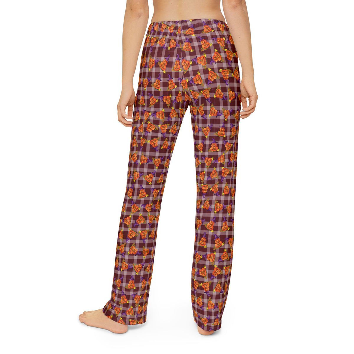 Kids Lounge Pants — Autumn Pumpkin Plaid All-Over Print