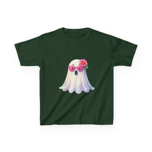 Kids Tee — Cute Watercolour Floral Ghost Graphic Shirt