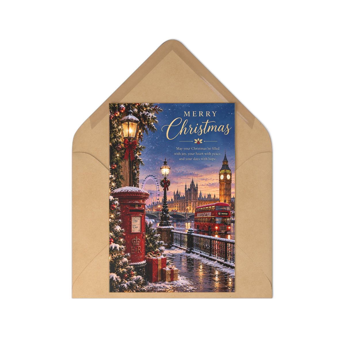 Christmas London Postcard Set — 7 Festive Holiday Cards (Merry Christmas)