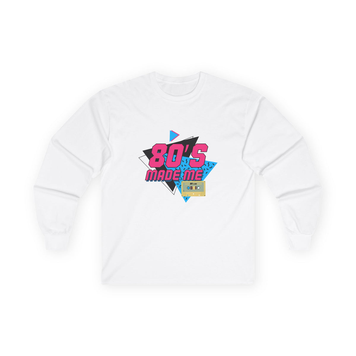 80's Made Me Long Sleeve Tee — Retro Cassette Nostalgia Shirt