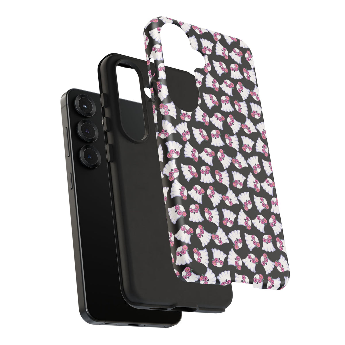 Tough Cases - Cute Pink Ghost Pattern Phone Case