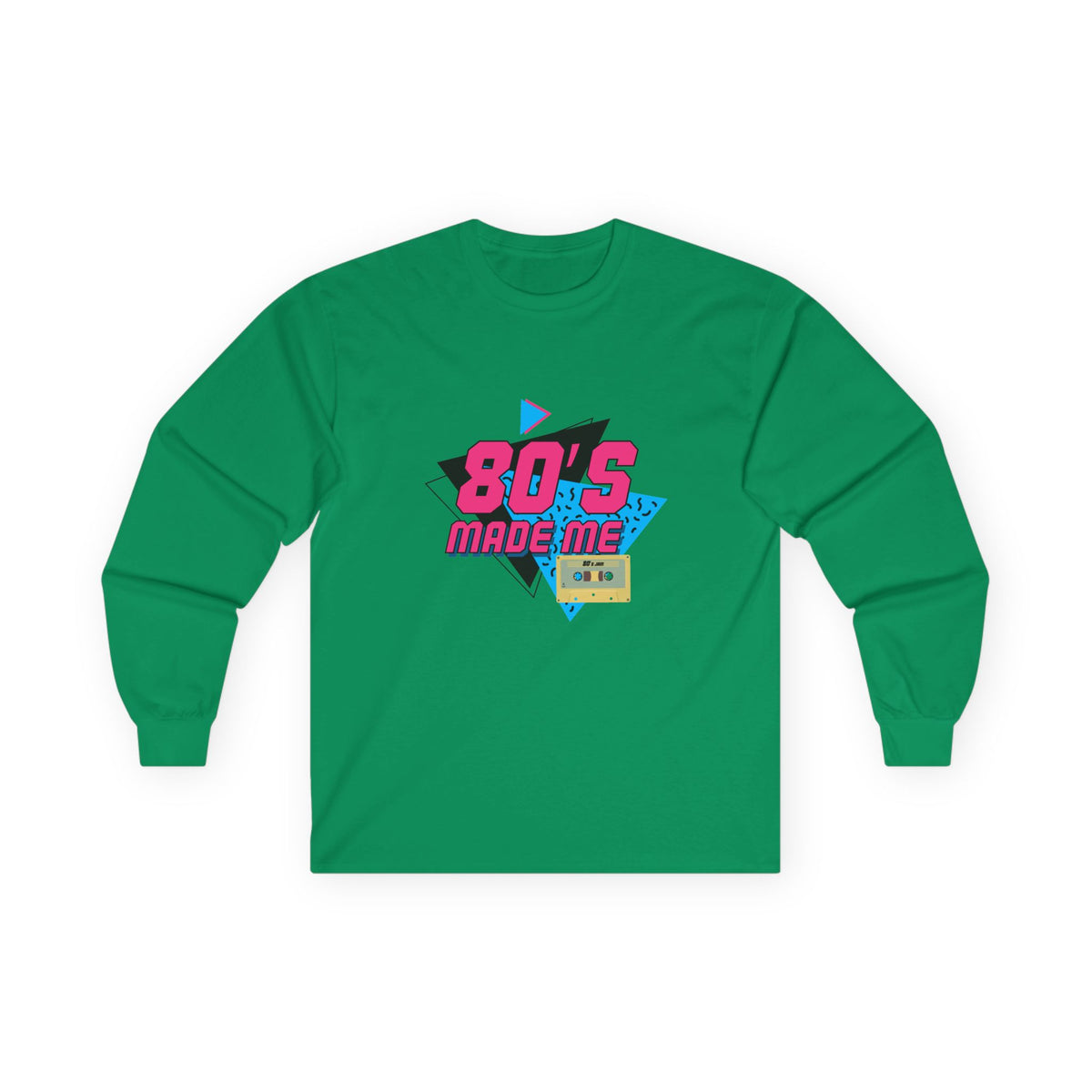 80's Made Me Long Sleeve Tee — Retro Cassette Nostalgia Shirt