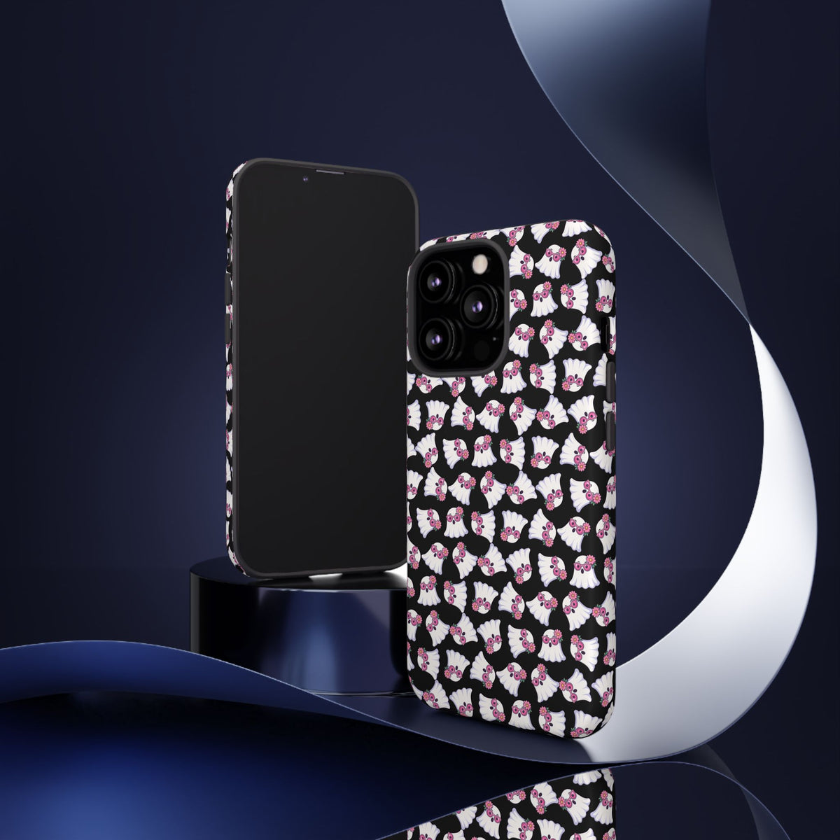Tough Cases - Cute Pink Ghost Pattern Phone Case