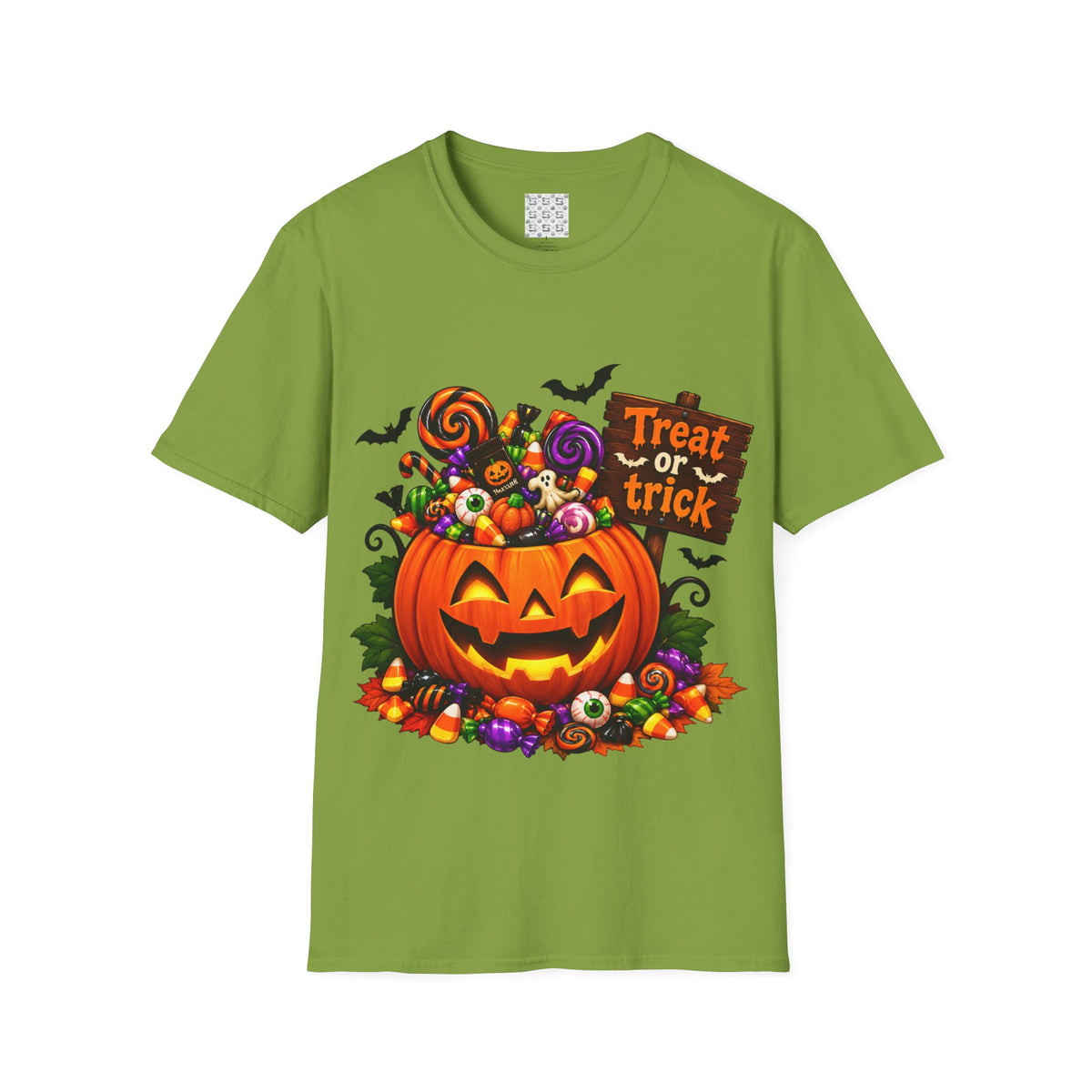 Halloween Pumpkin T-Shirt — 'Treat or Trick' Jack-o'-Lantern Design