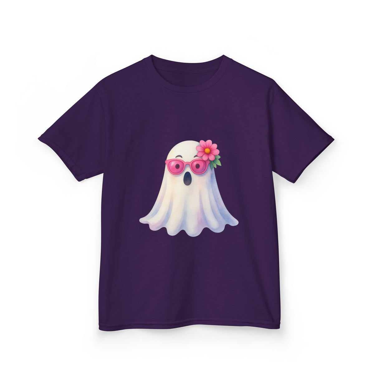 Kids Tee — Cute Watercolour Floral Ghost Graphic Shirt