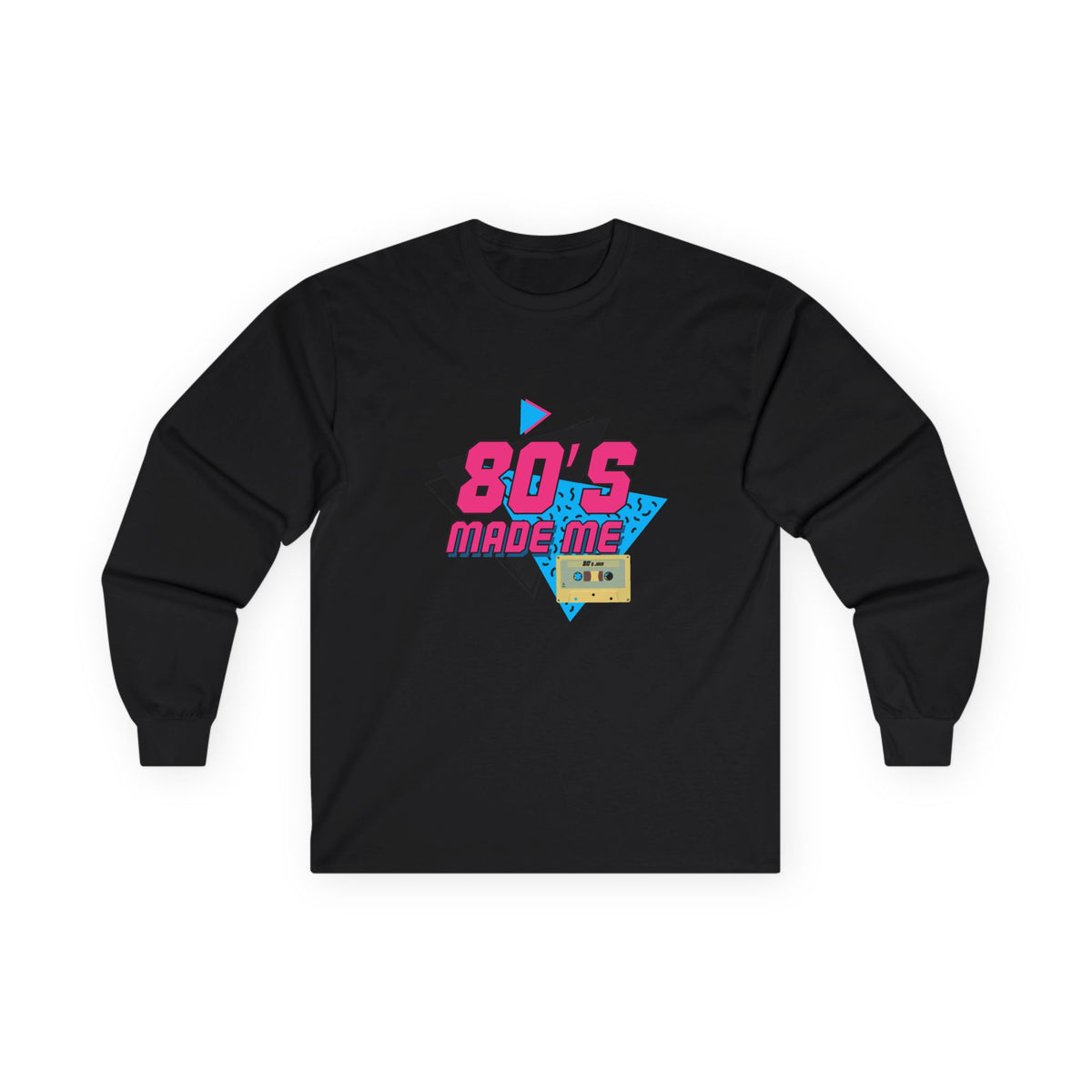 80's Made Me Long Sleeve Tee — Retro Cassette Nostalgia Shirt