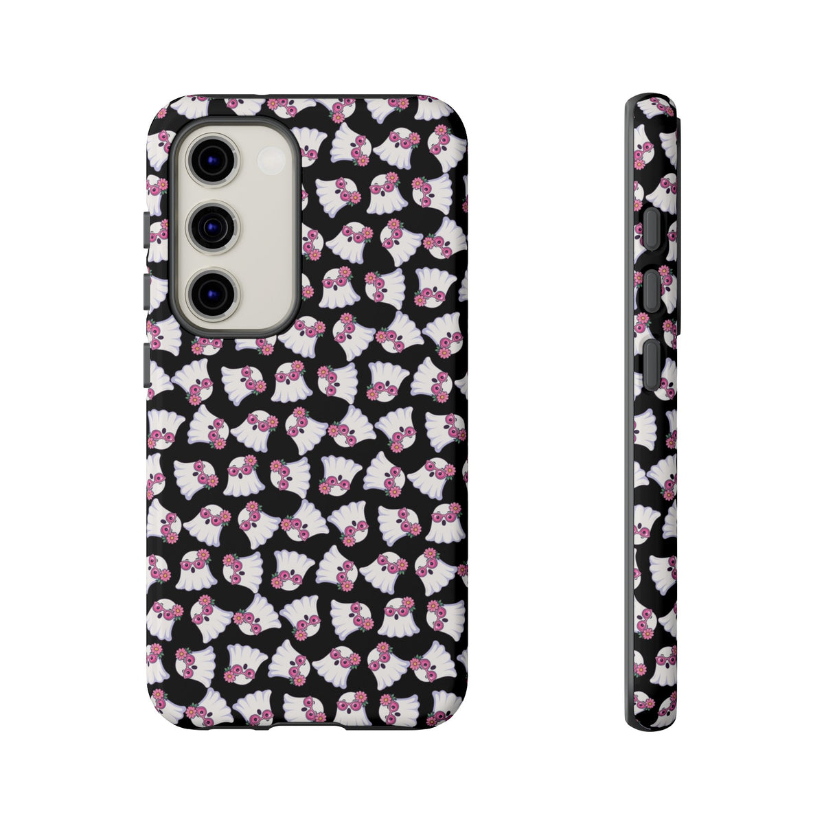Tough Cases - Cute Pink Ghost Pattern Phone Case