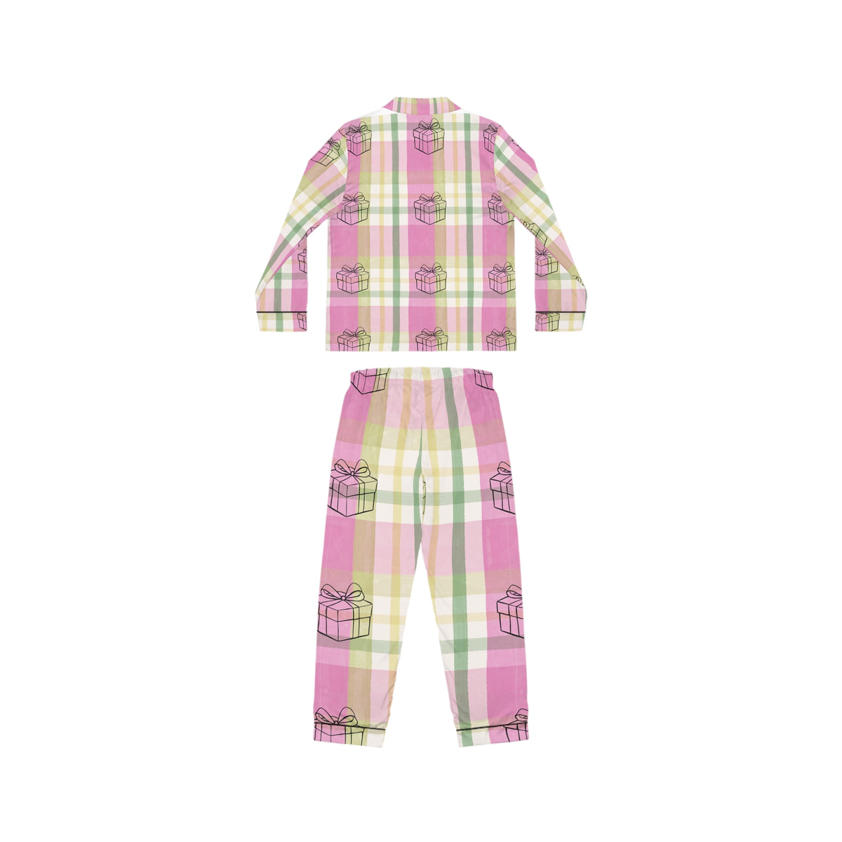 Satin Plaid Gift-Box Women's Pajama Set — Pink Pastel Lounge Sleepwear