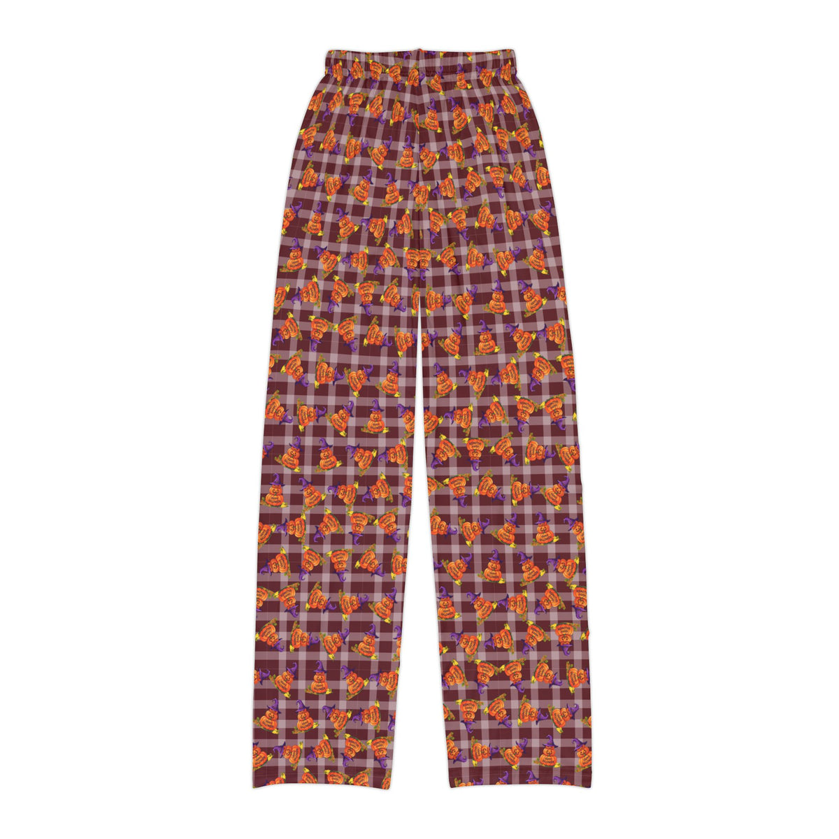 Kids Lounge Pants — Autumn Pumpkin Plaid All-Over Print