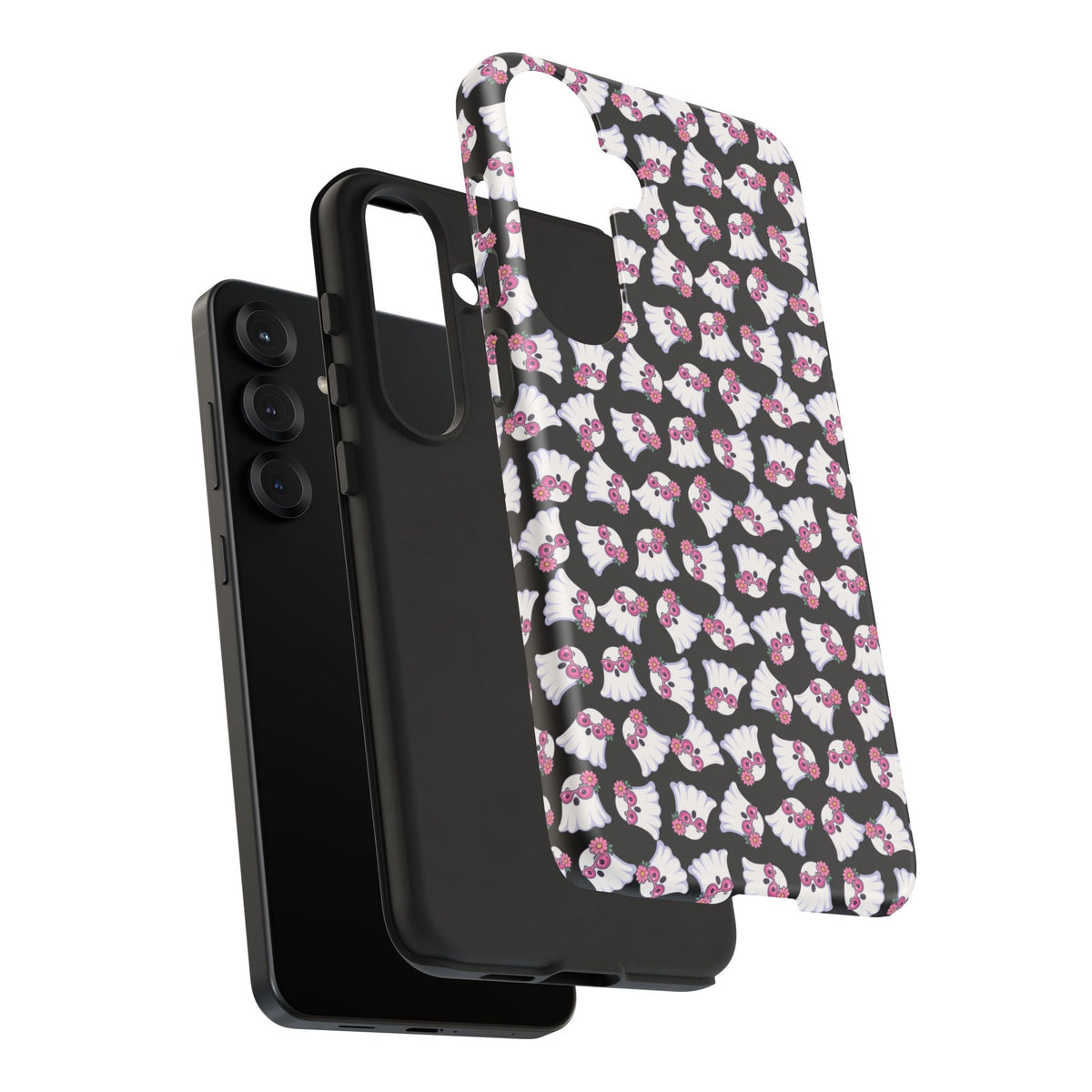 Tough Cases - Cute Pink Ghost Pattern Phone Case