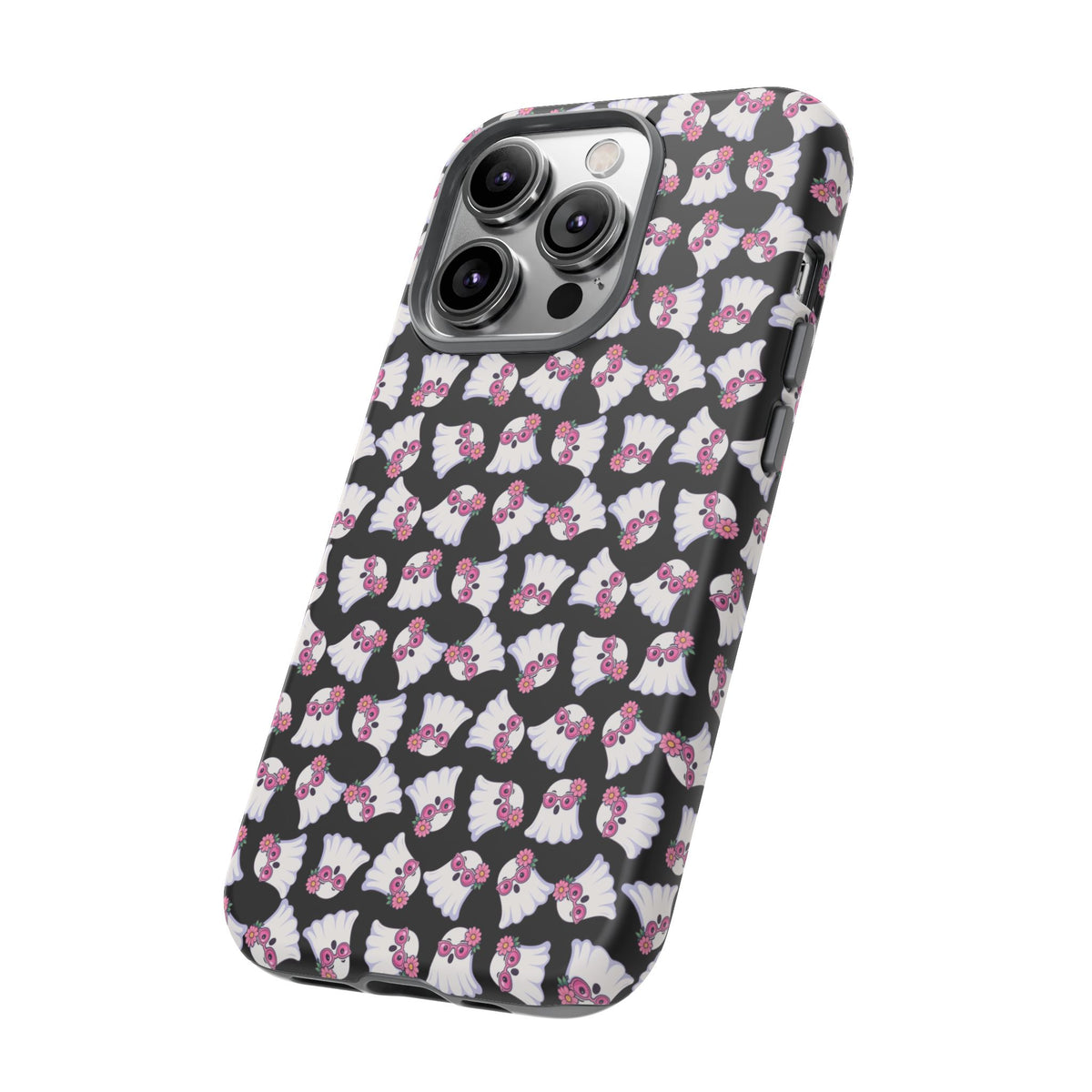 Tough Cases - Cute Pink Ghost Pattern Phone Case