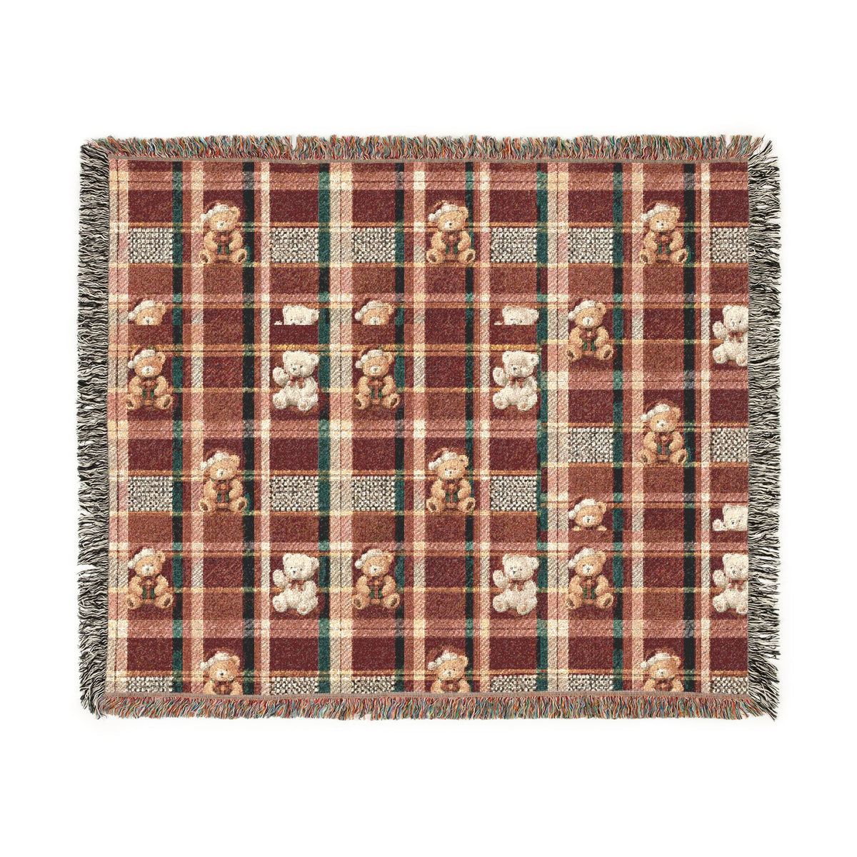 Rustic Plaid Woven Blanket — Cozy Autumn Lodge Throw