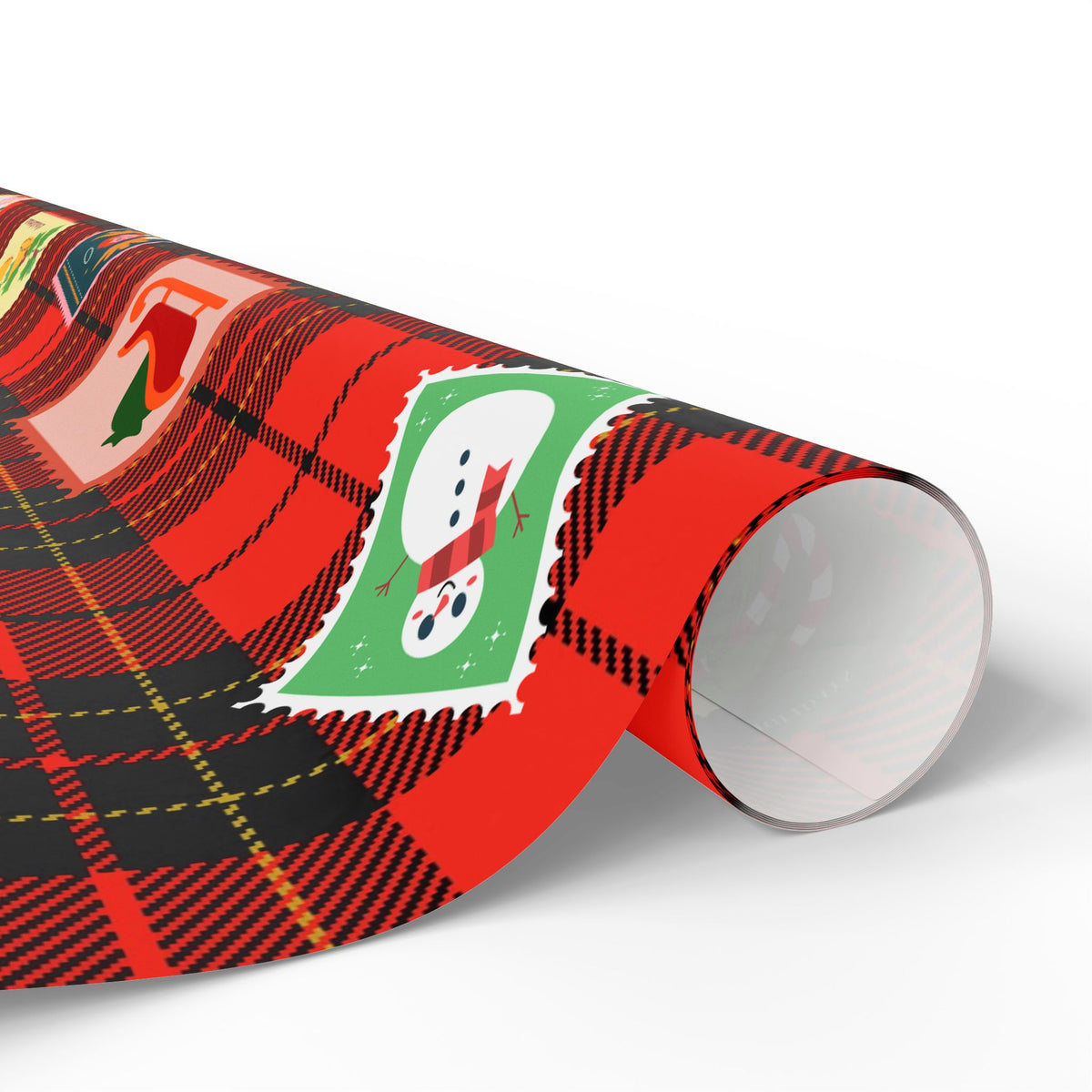 Christmas Plaid Wrapping Paper Roll – Festive Stocking & Gift Pattern