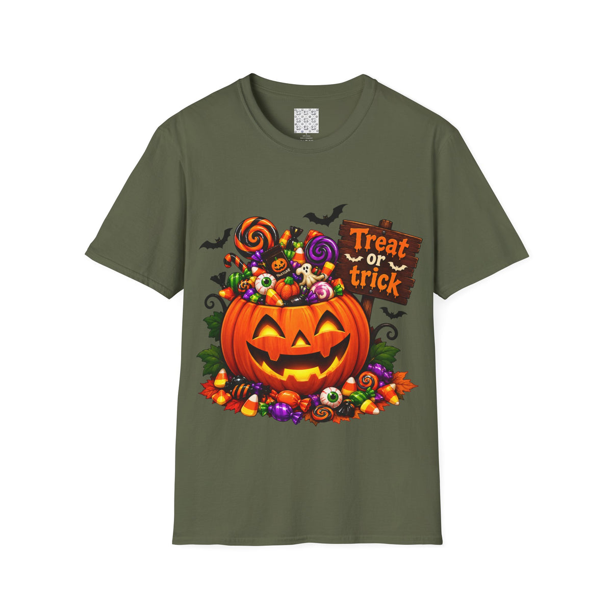 Halloween Pumpkin T-Shirt — 'Treat or Trick' Jack-o'-Lantern Design