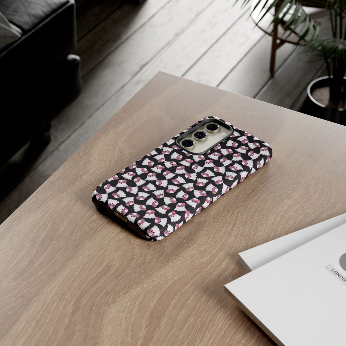 Tough Cases - Cute Pink Ghost Pattern Phone Case