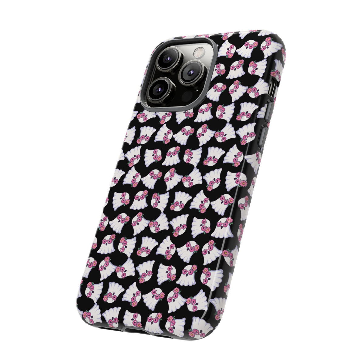 Tough Cases - Cute Pink Ghost Pattern Phone Case