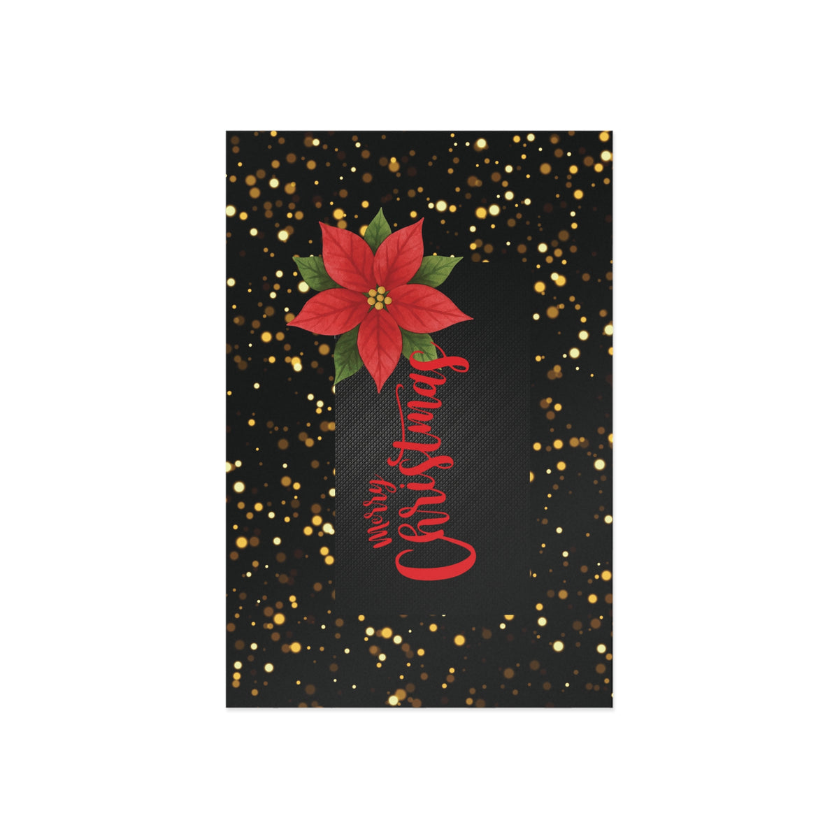 Christmas Poinsettia Postcards — Merry Christmas Holiday Greeting Cards