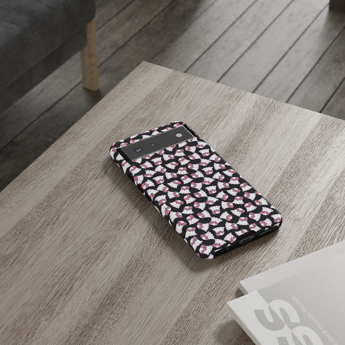 Tough Cases - Cute Pink Ghost Pattern Phone Case