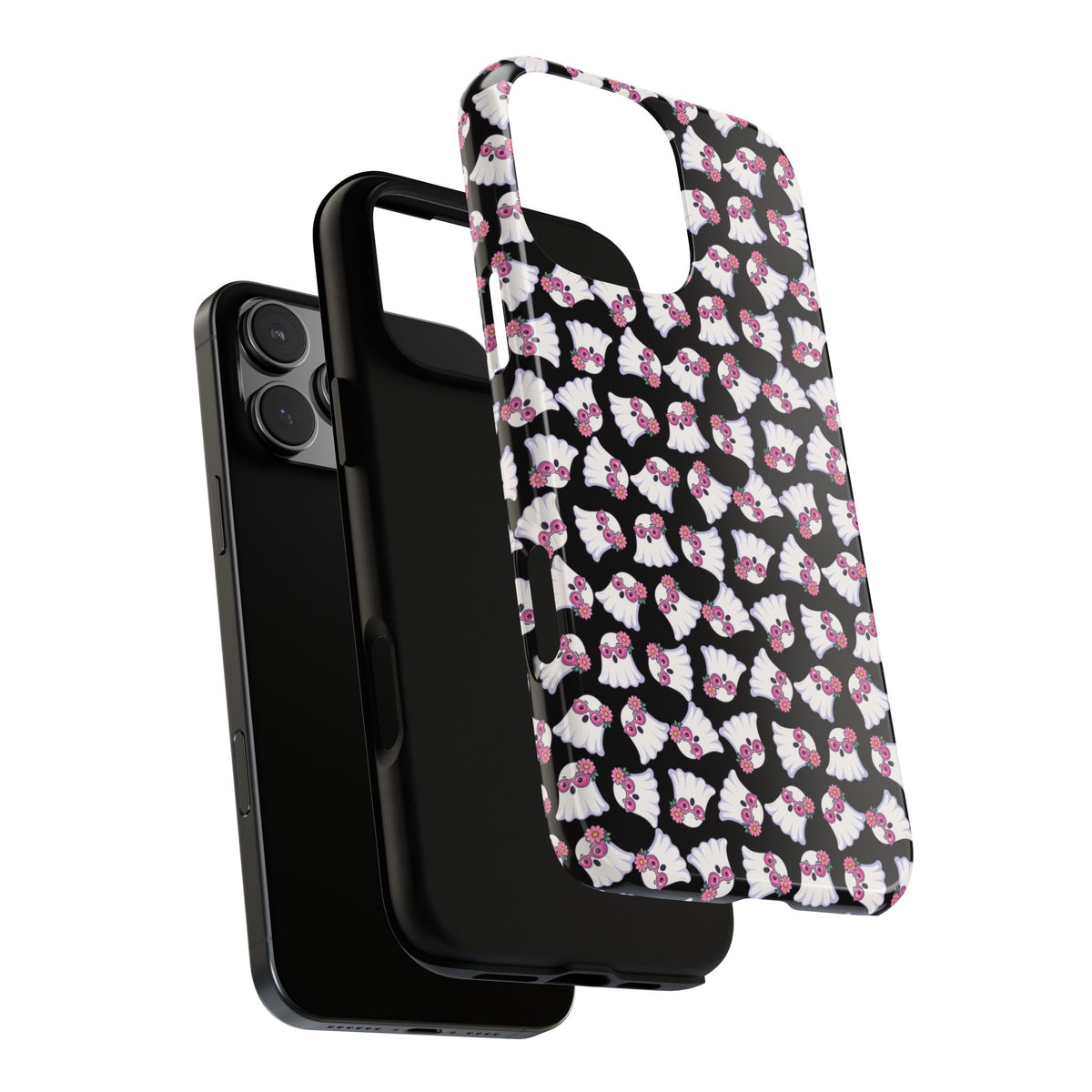 Tough Cases - Cute Pink Ghost Pattern Phone Case