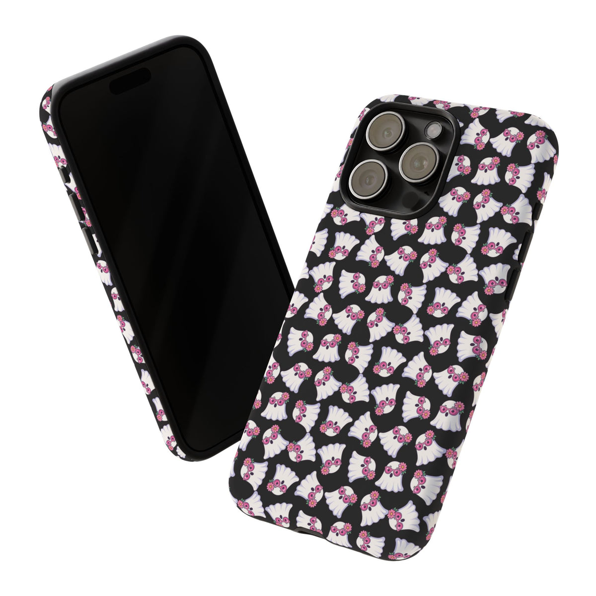 Tough Cases - Cute Pink Ghost Pattern Phone Case