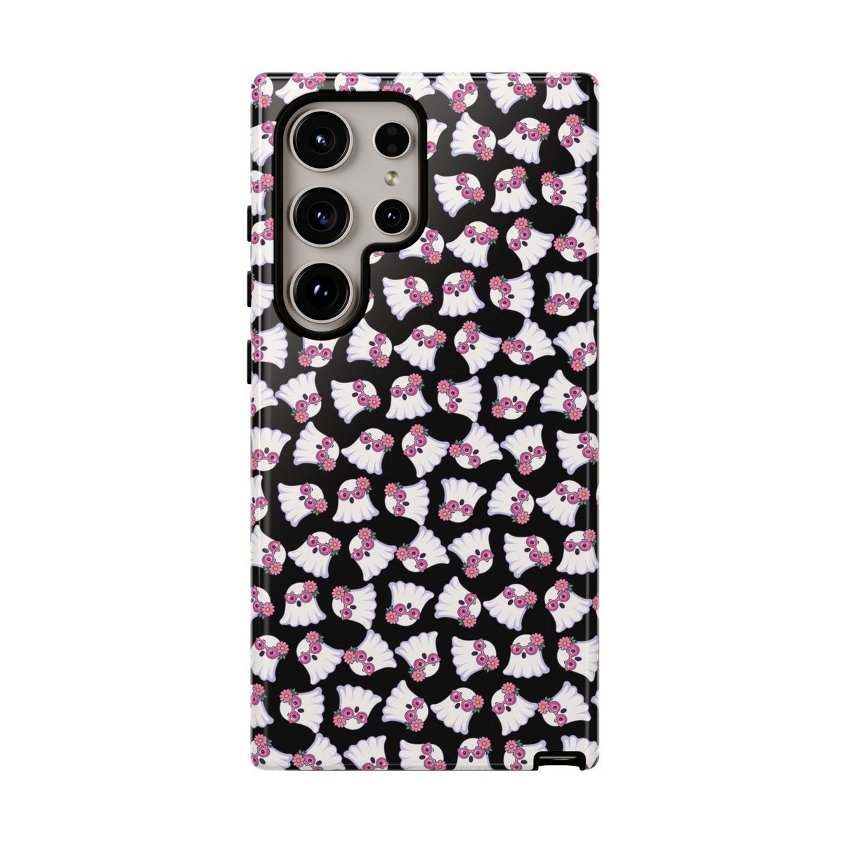 Tough Cases - Cute Pink Ghost Pattern Phone Case