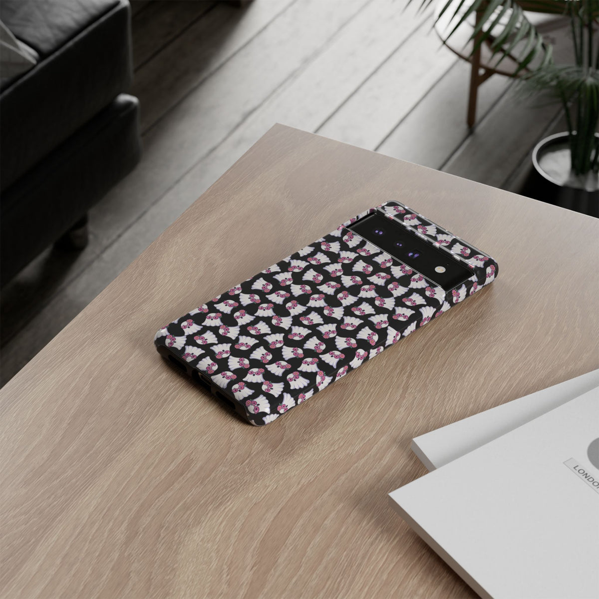 Tough Cases - Cute Pink Ghost Pattern Phone Case