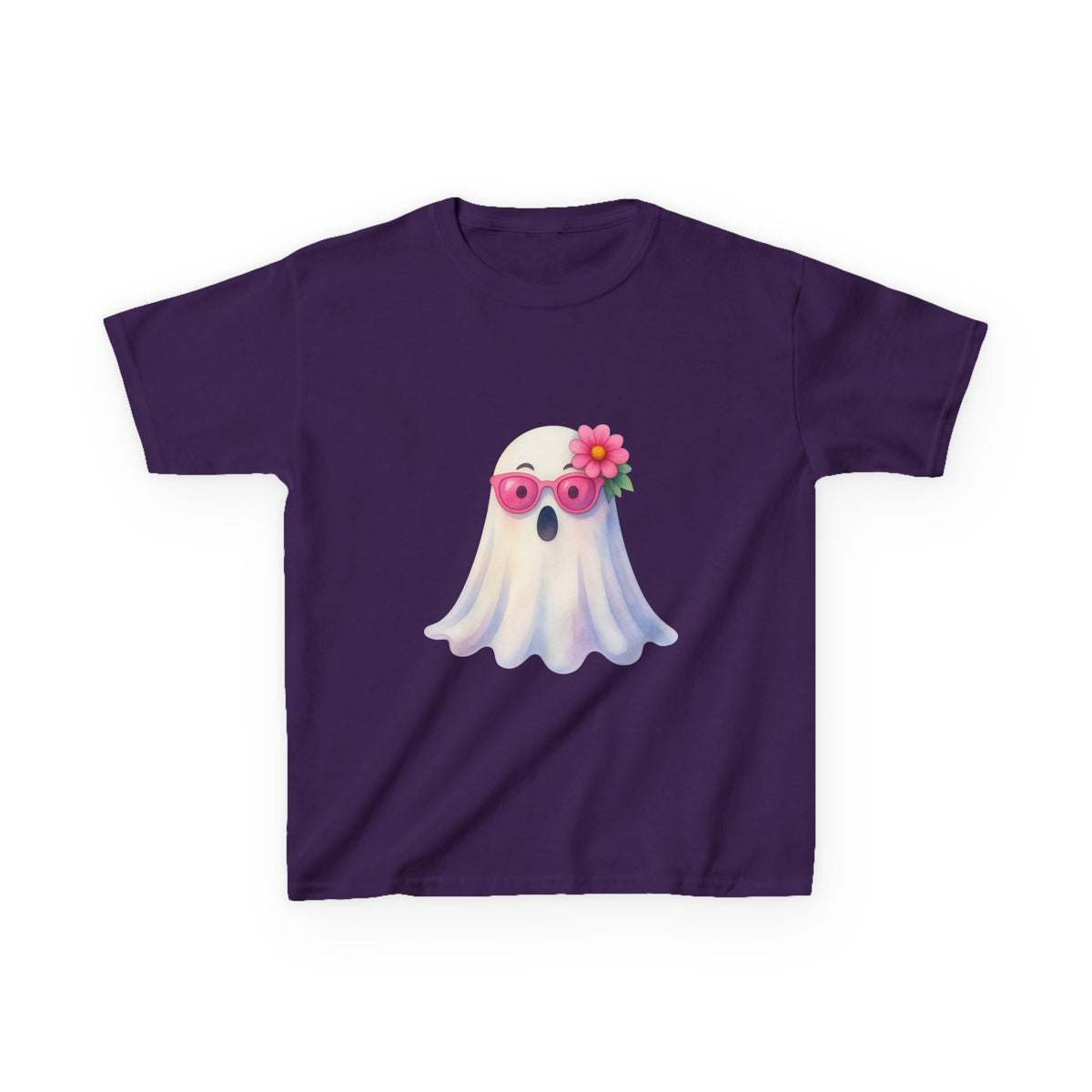 Kids Tee — Cute Watercolour Floral Ghost Graphic Shirt