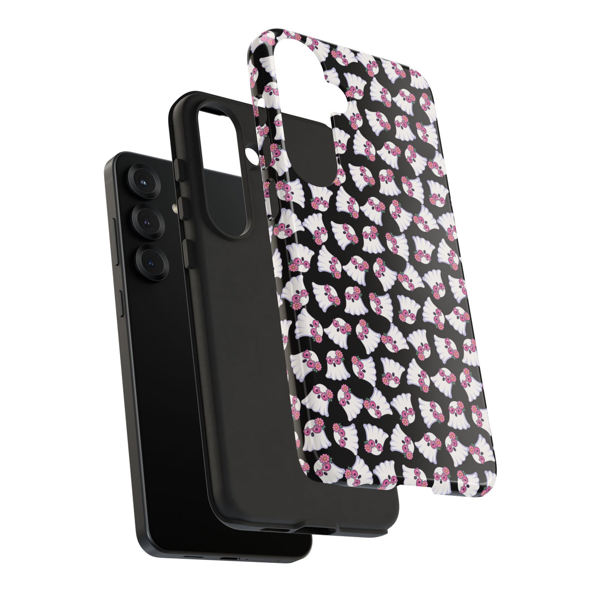 Tough Cases - Cute Pink Ghost Pattern Phone Case
