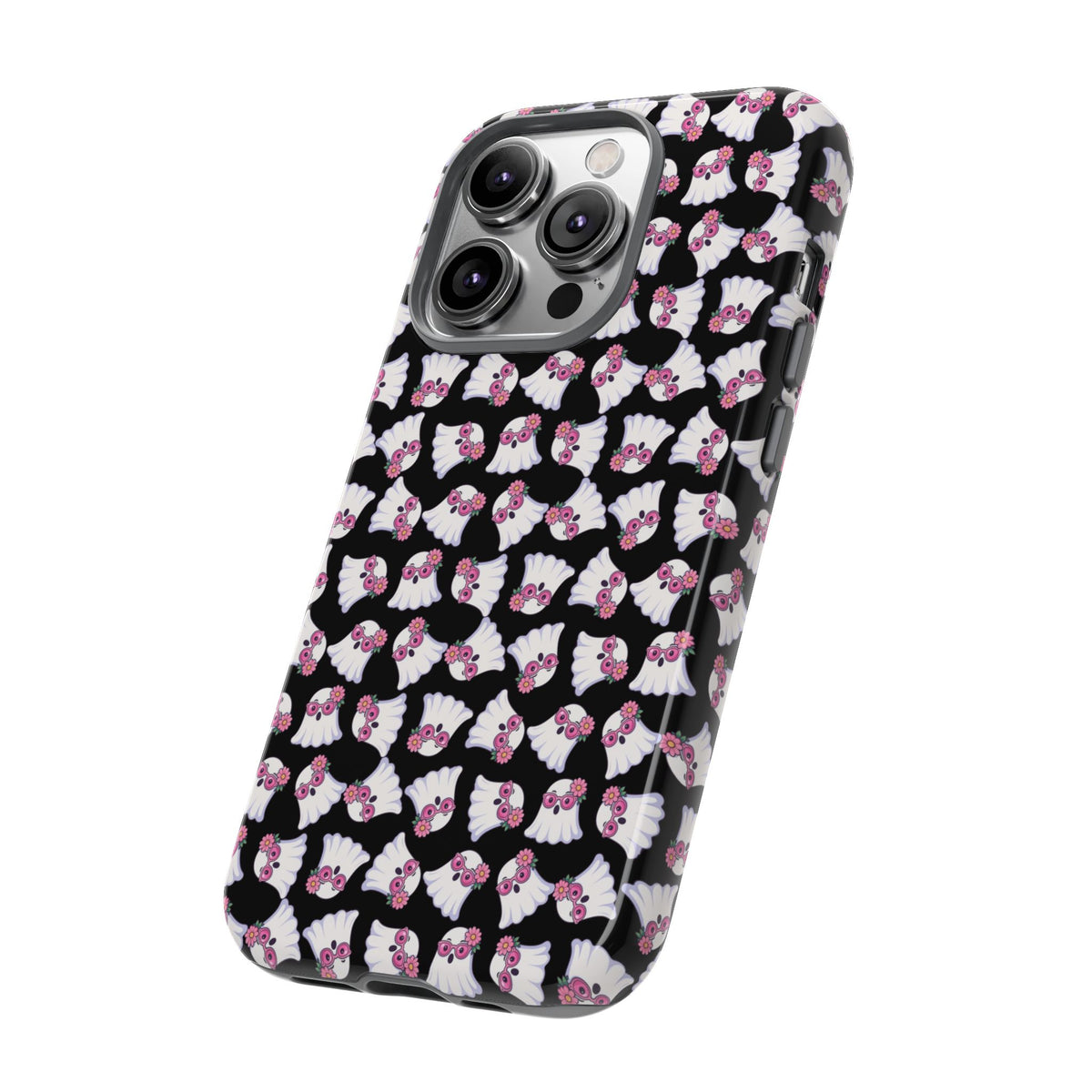 Tough Cases - Cute Pink Ghost Pattern Phone Case
