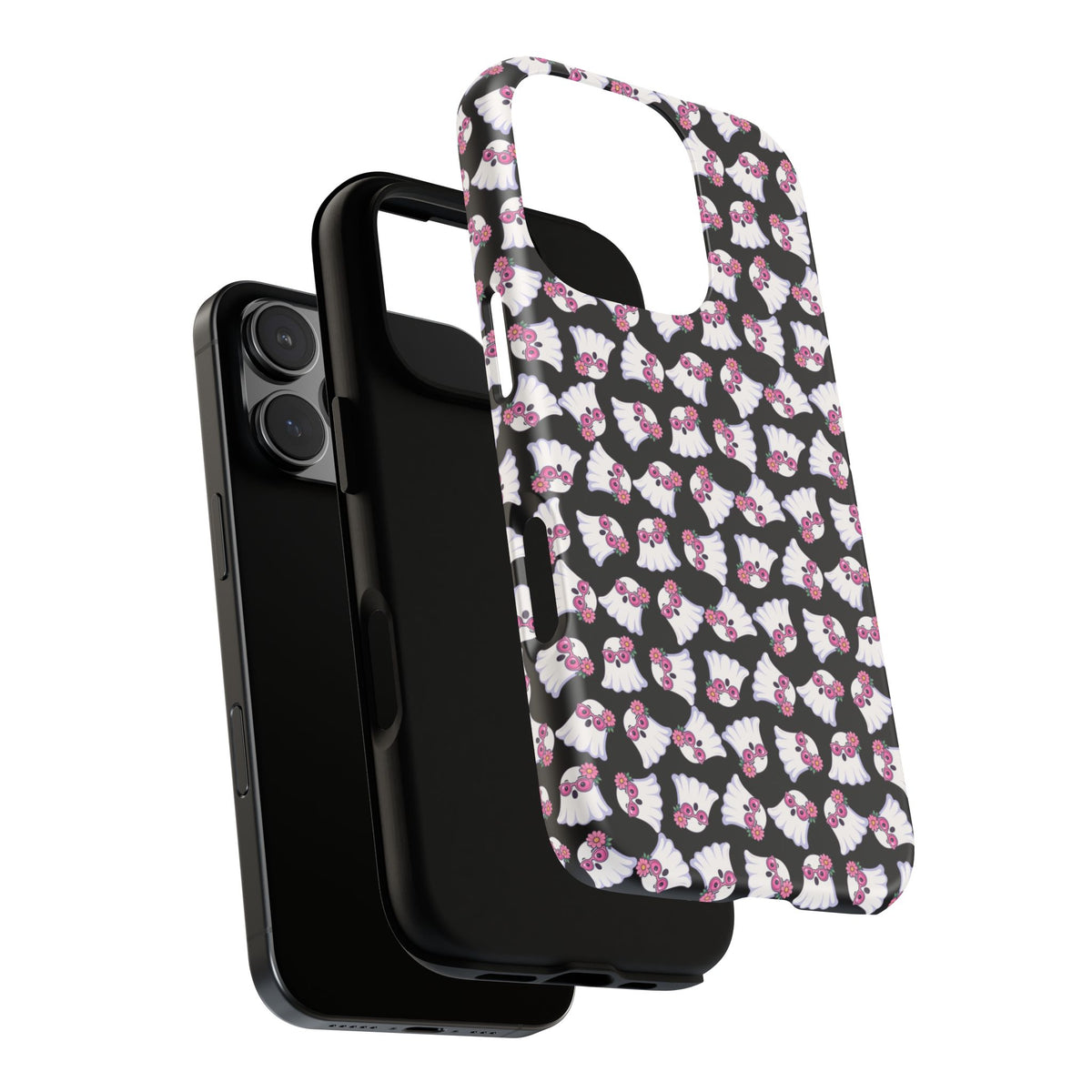 Tough Cases - Cute Pink Ghost Pattern Phone Case