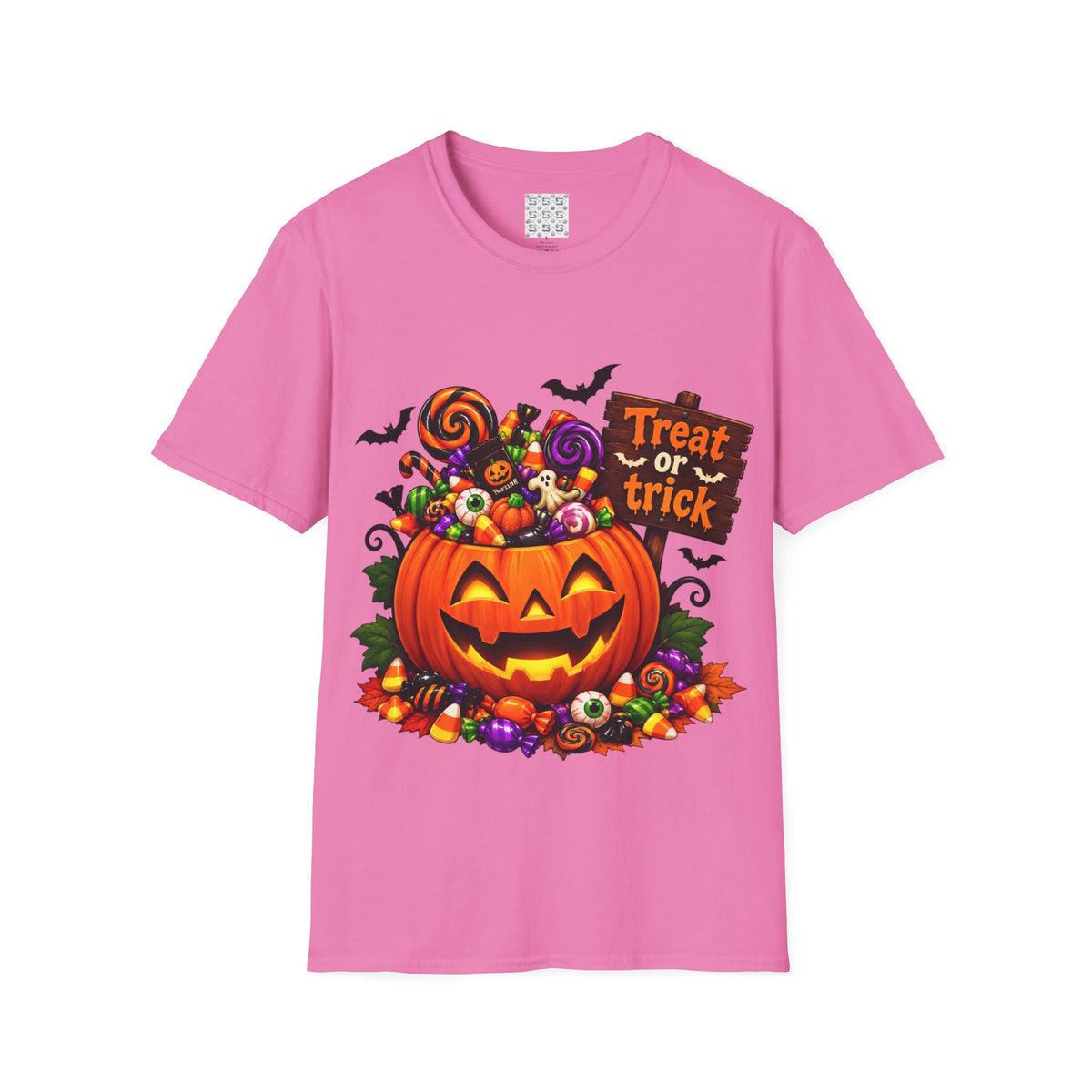 Halloween Pumpkin T-Shirt — 'Treat or Trick' Jack-o'-Lantern Design