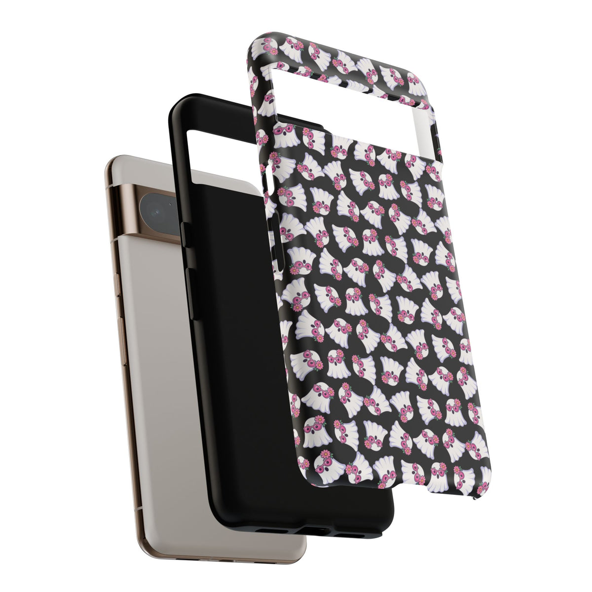 Tough Cases - Cute Pink Ghost Pattern Phone Case