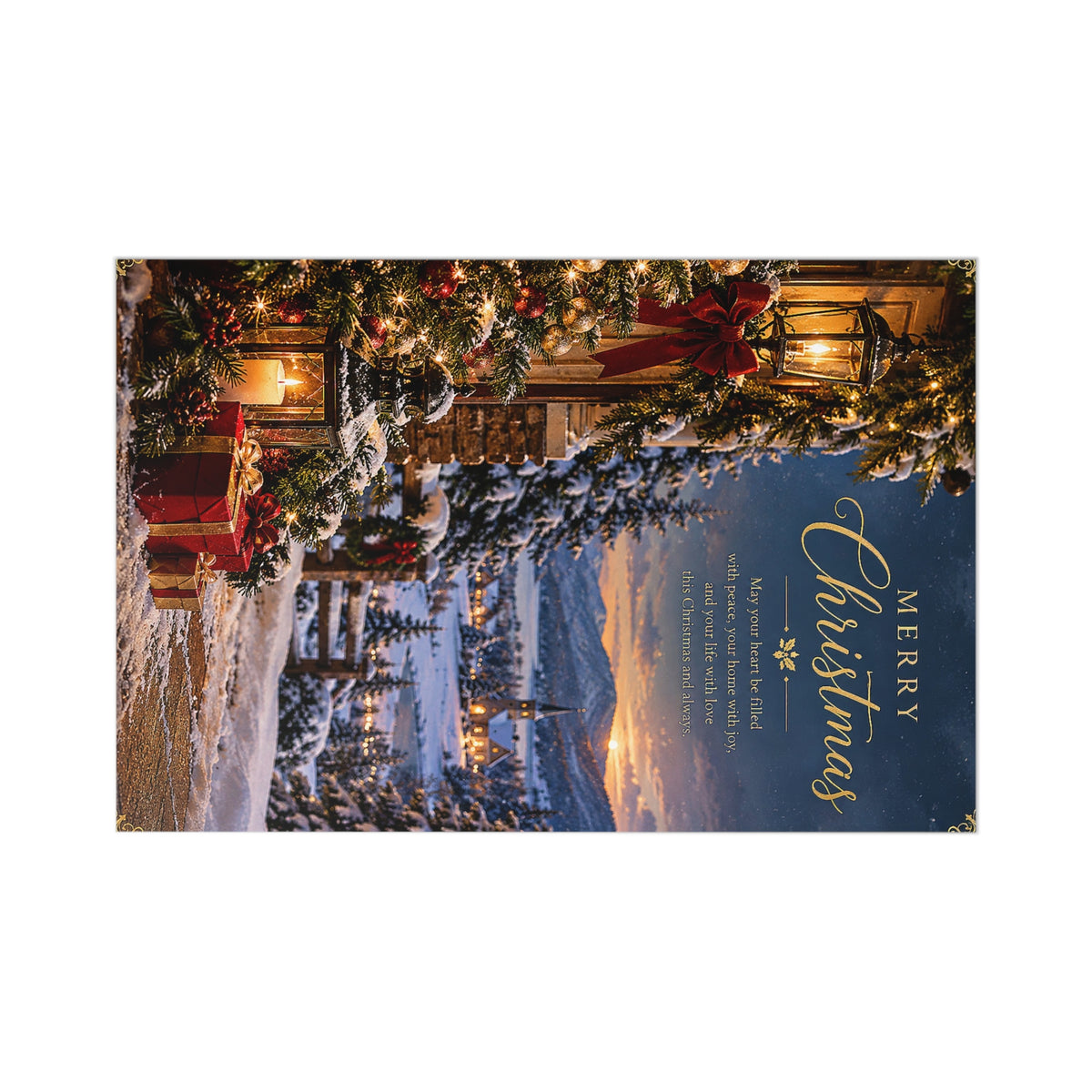 Christmas Postcards (7-Pack) — Merry Christmas Scenic Winter Village Cards