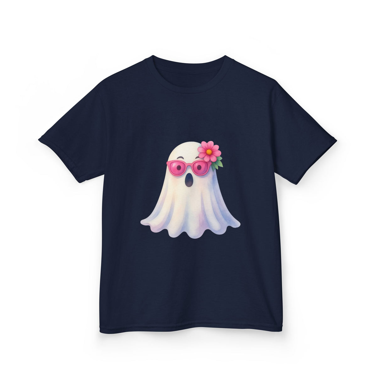 Kids Tee — Cute Watercolour Floral Ghost Graphic Shirt