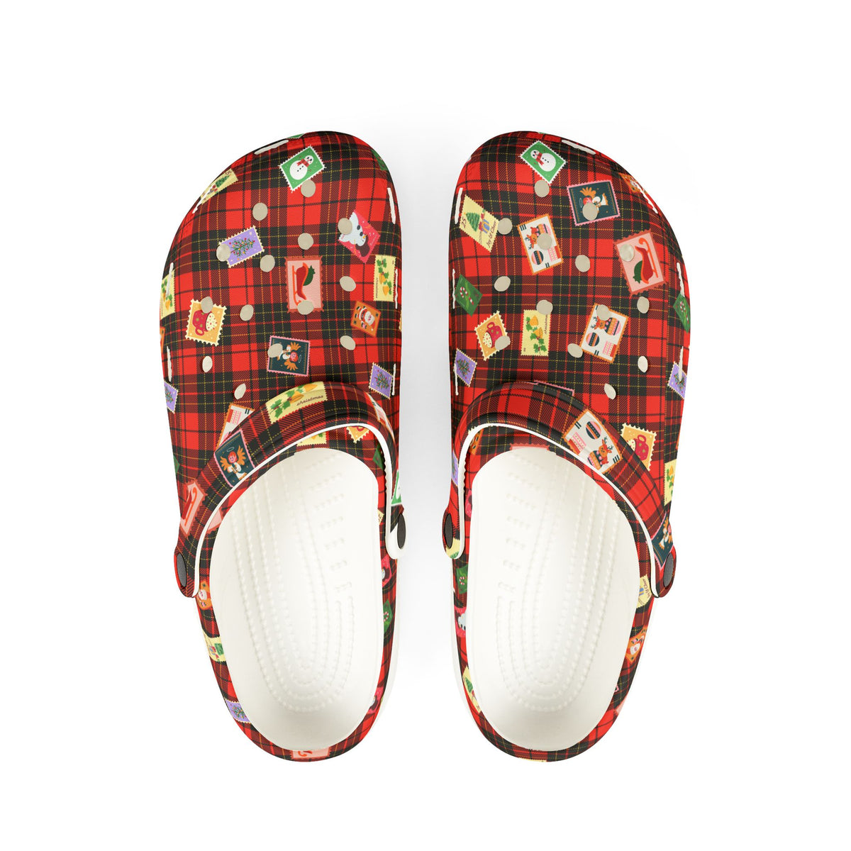 Holiday Plaid EVA Clog Shoes — Christmas Gift Pattern Slip-Ons
