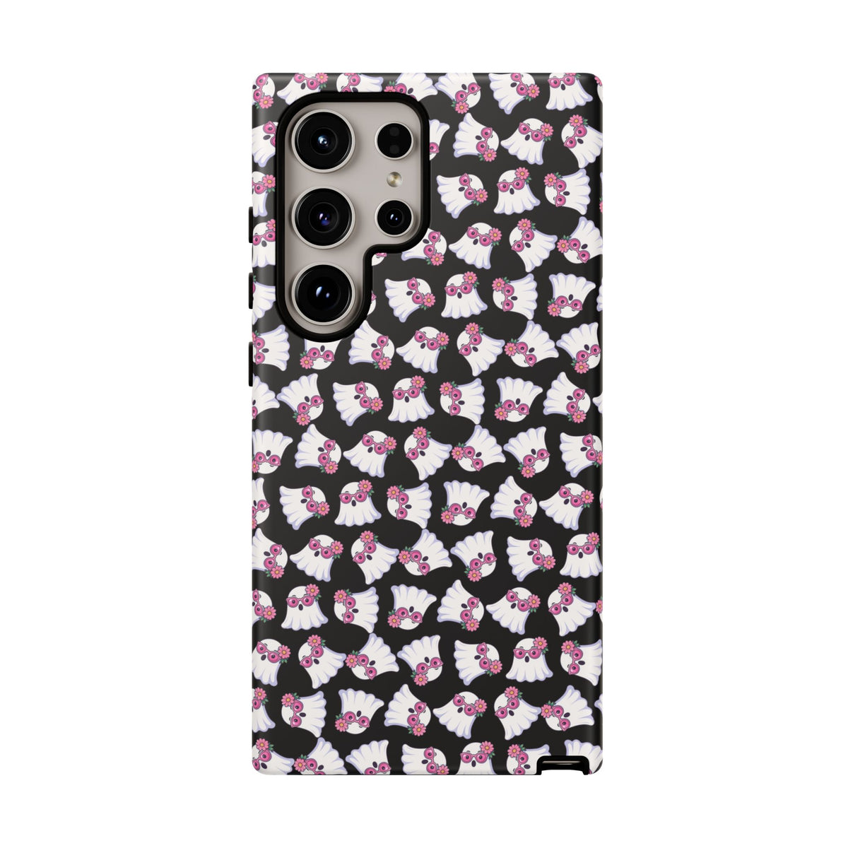 Tough Cases - Cute Pink Ghost Pattern Phone Case