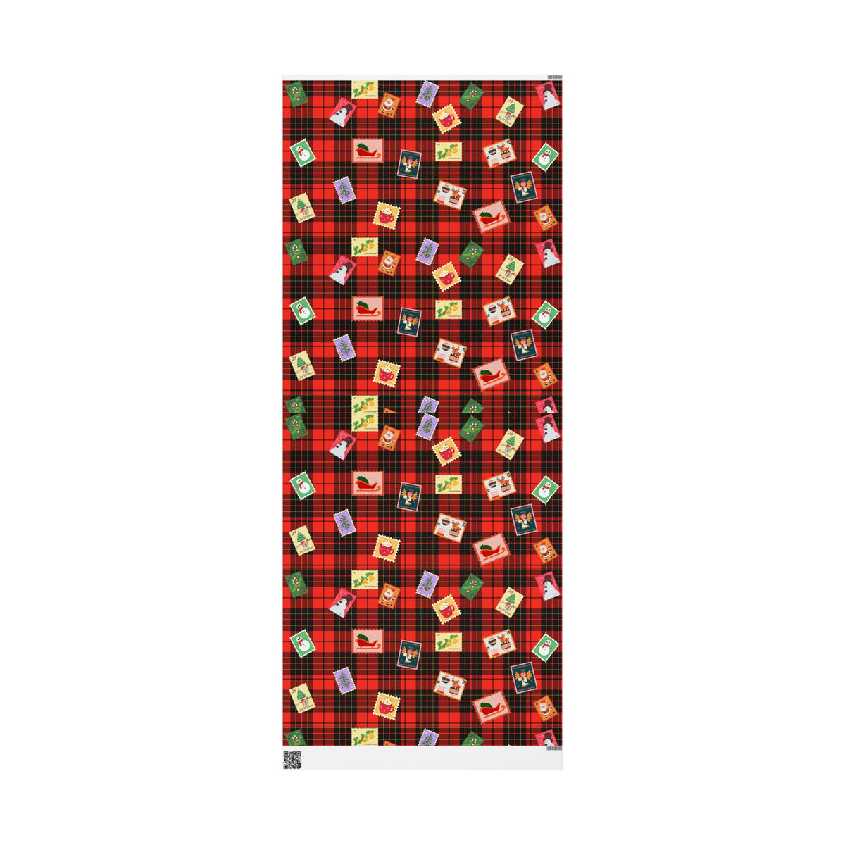 Christmas Plaid Wrapping Paper Roll – Festive Stocking & Gift Pattern