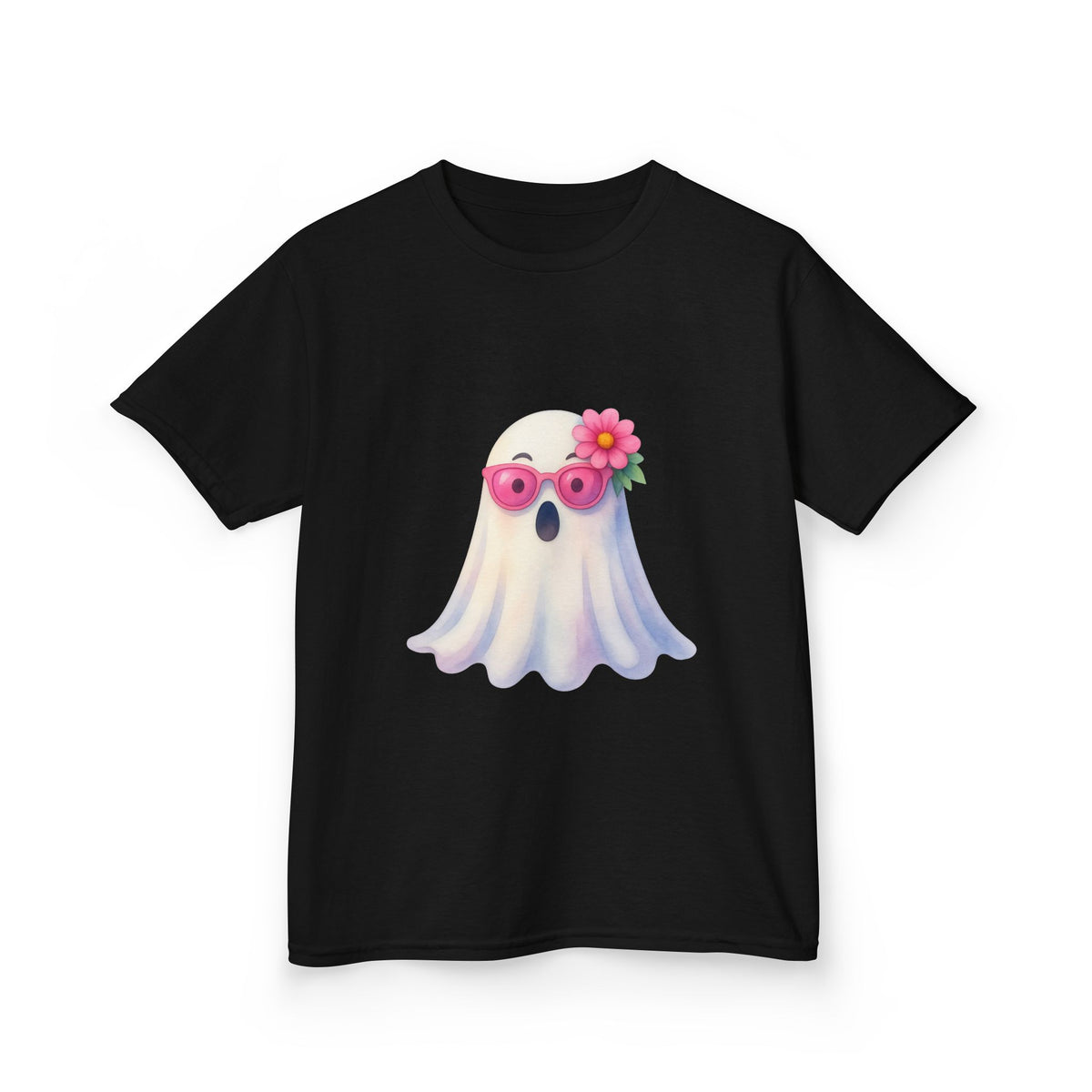 Kids Tee — Cute Watercolour Floral Ghost Graphic Shirt