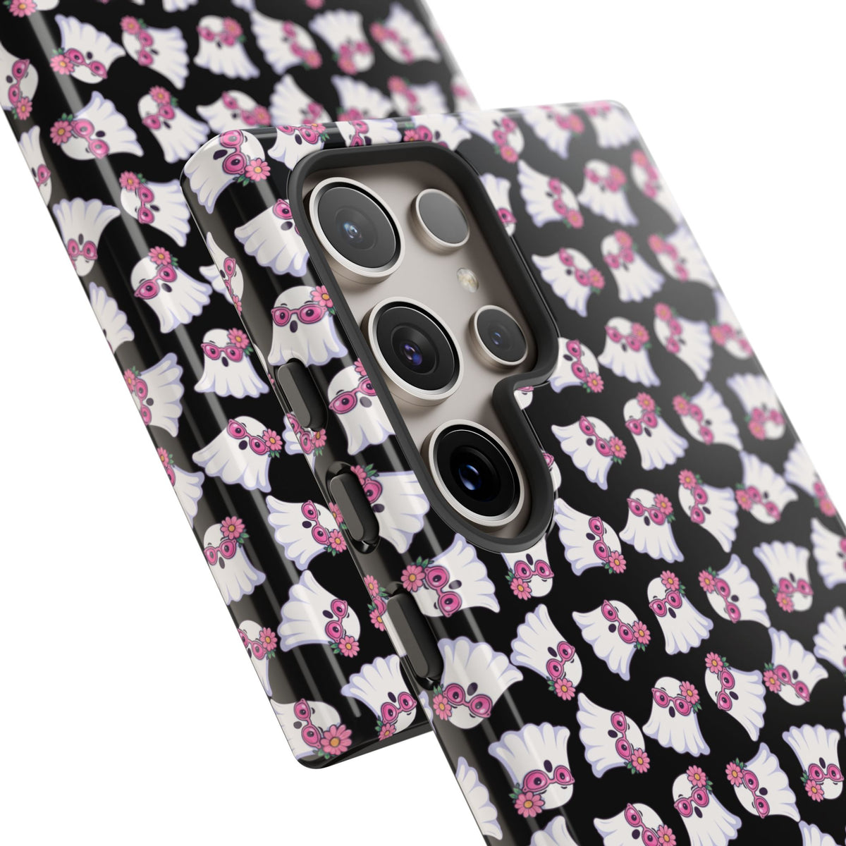 Tough Cases - Cute Pink Ghost Pattern Phone Case