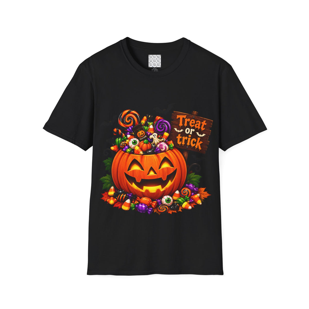 Halloween Pumpkin T-Shirt — 'Treat or Trick' Jack-o'-Lantern Design