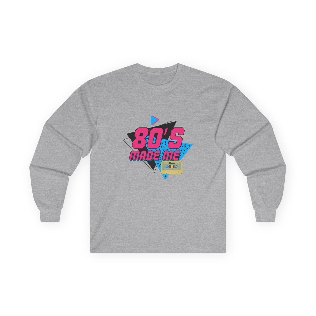 80's Made Me Long Sleeve Tee — Retro Cassette Nostalgia Shirt