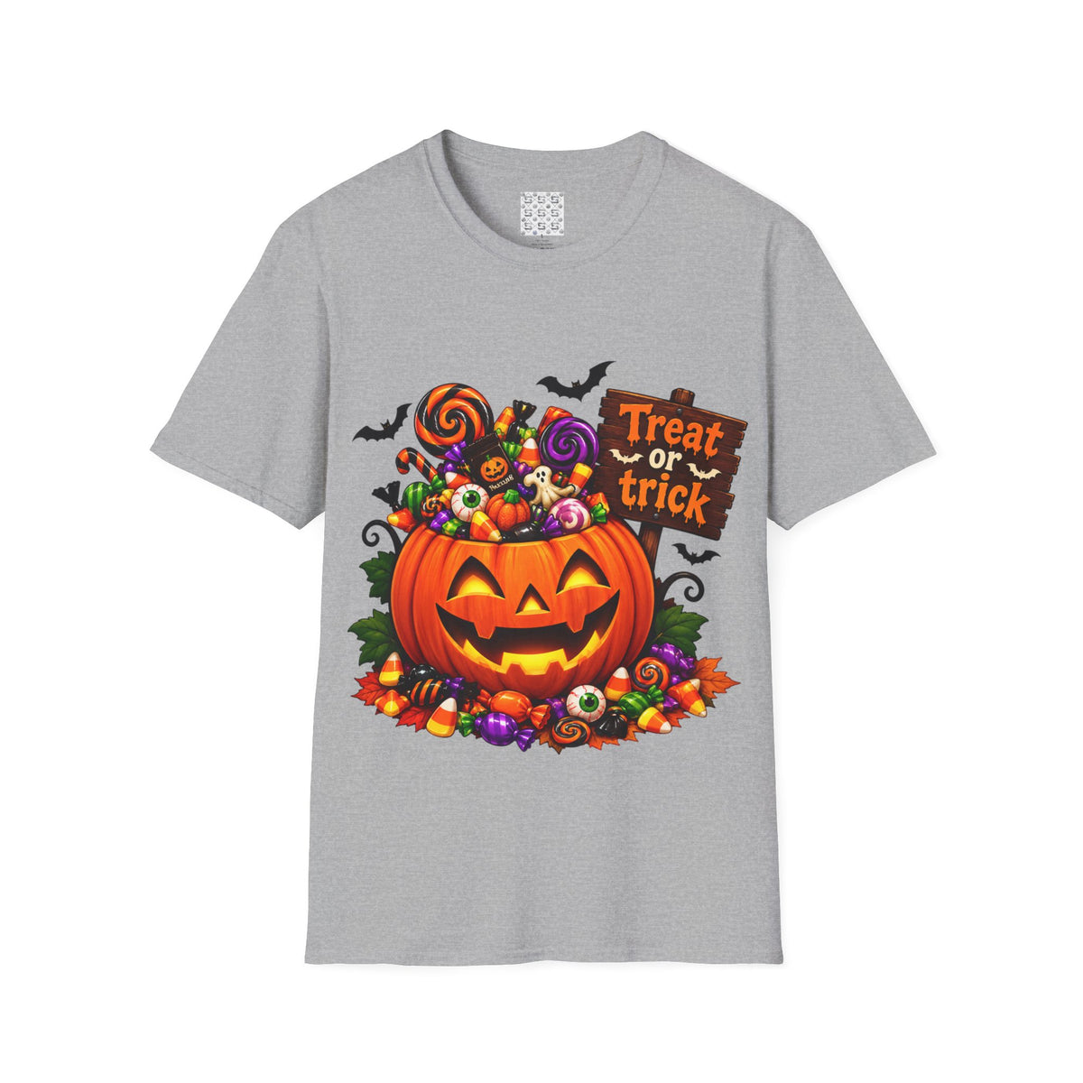 Halloween Pumpkin T-Shirt — 'Treat or Trick' Jack-o'-Lantern Design
