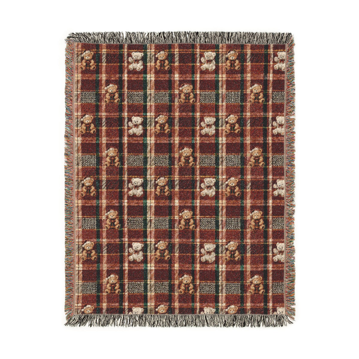 Rustic Plaid Woven Blanket — Cozy Autumn Lodge Throw